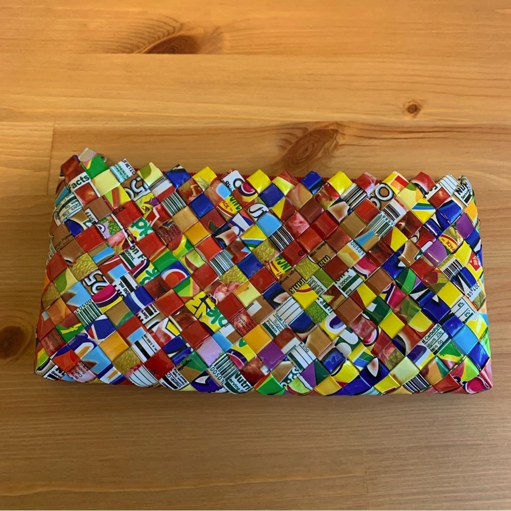Cool colorful upcycled clutch pouch